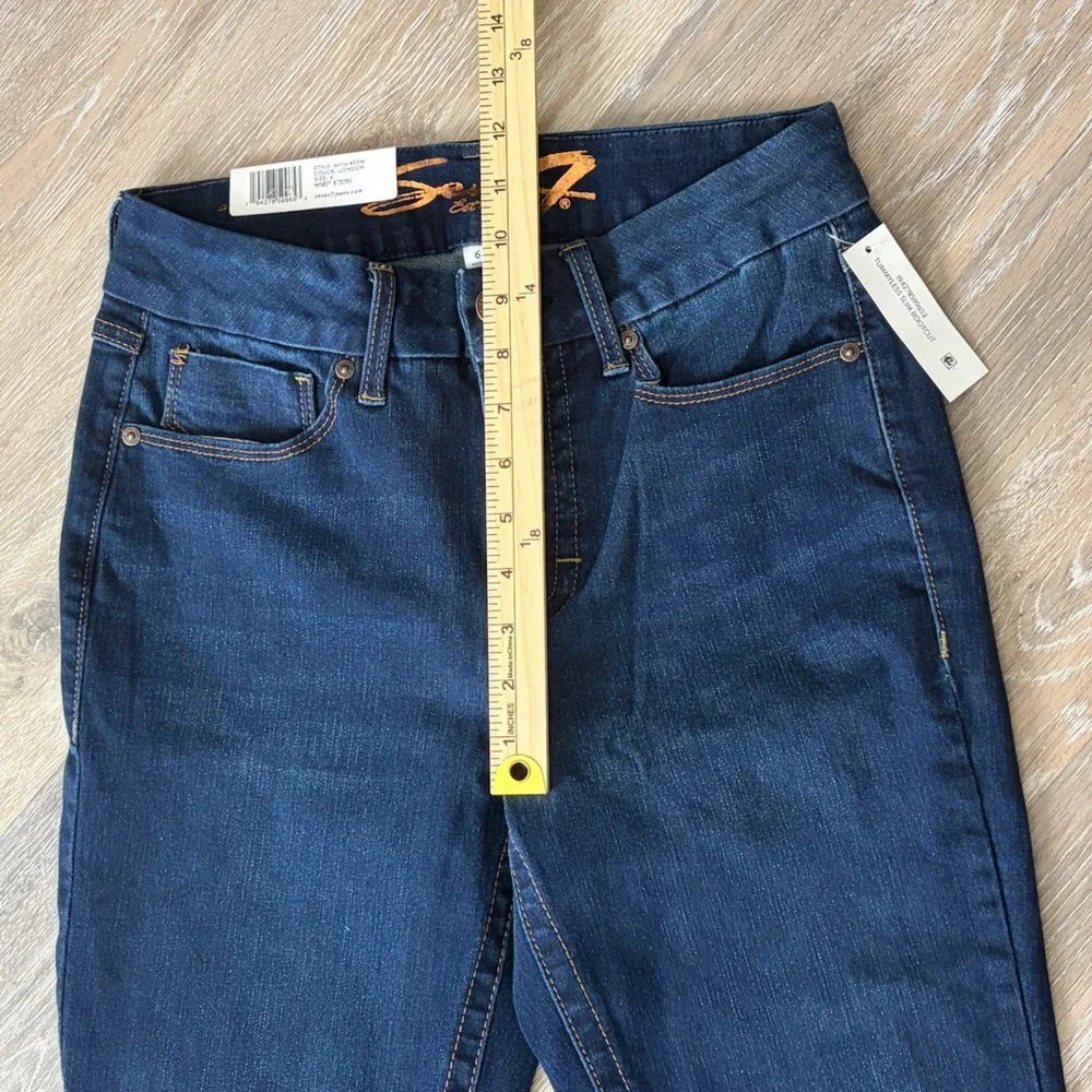 Seven7 Tummyless High Rise Slim Bootcut Jeans London Dark Denim Womens 6 NWT